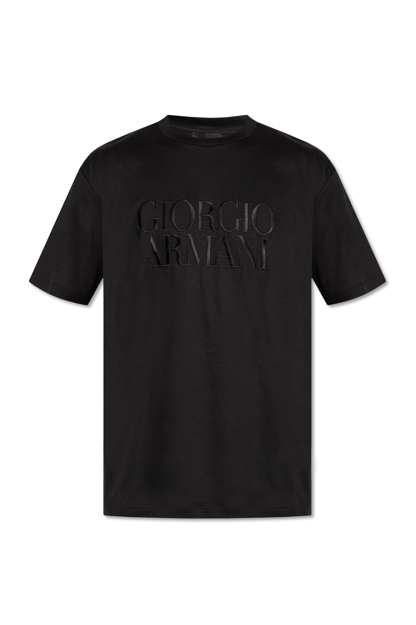 Black T shirt with logo Giorgio Armani Vitkac Canada